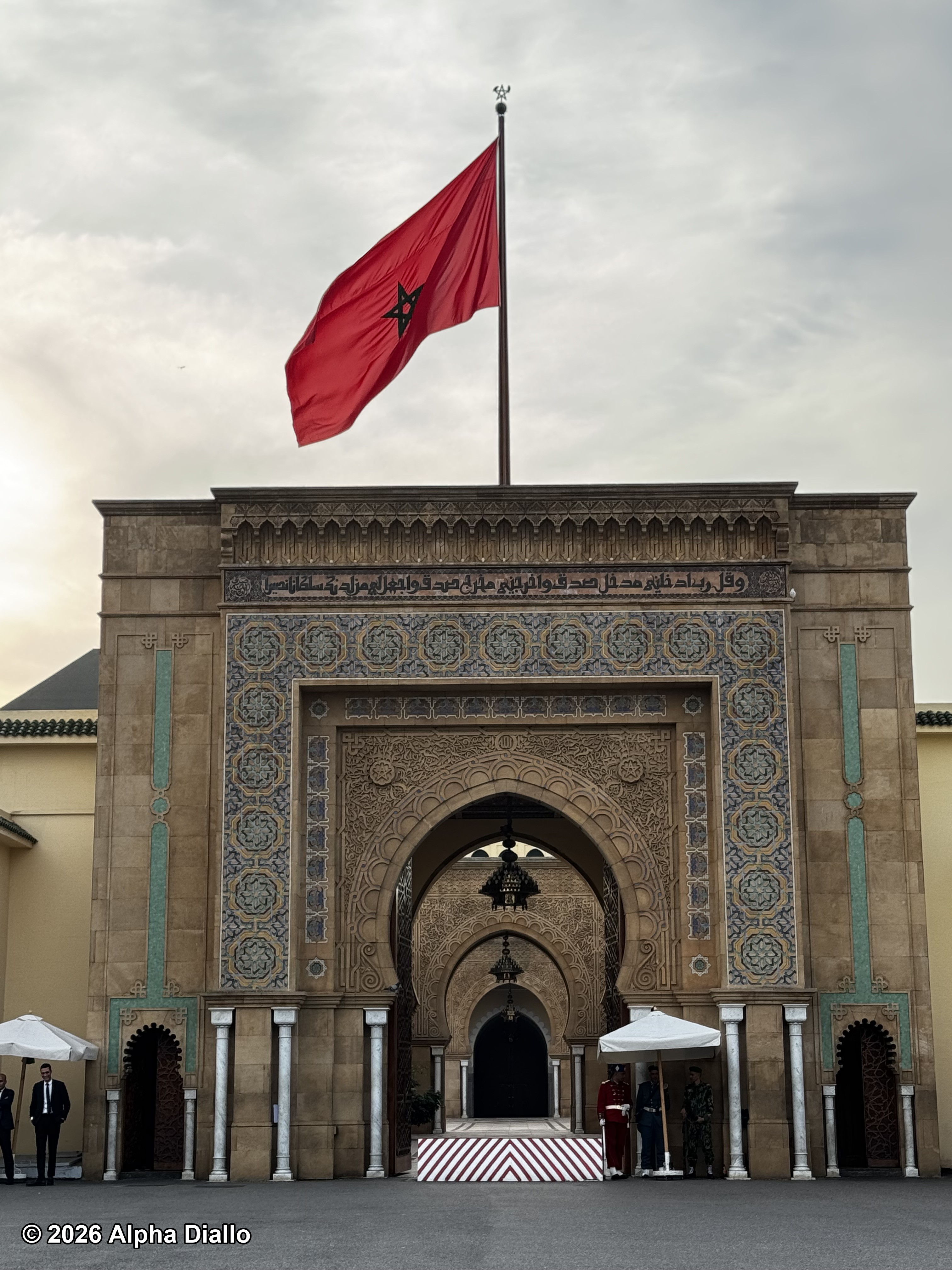 Photo prise dans le palais royal du Roi Mohamed VI à Rabat